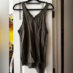 Wendy Trendy Women's Gray Sleeveless Linen Top